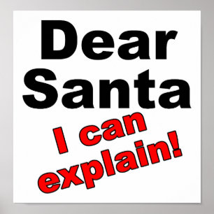 Querido Santa Póster Divertido
