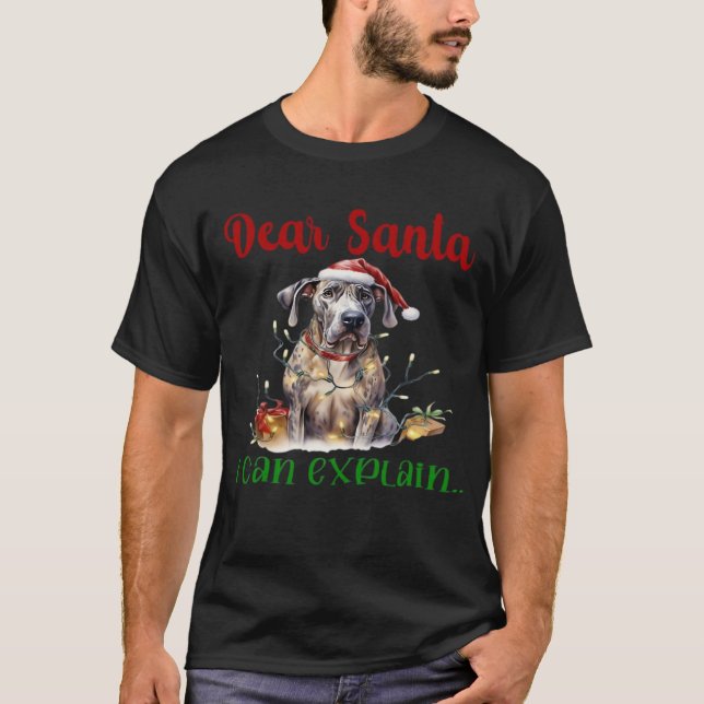 Querido Santa Puedo Explicar Great Dane Camiseta E (Anverso)