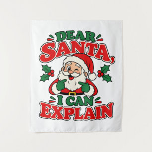 Querido Santa Puedo Explicar Tapiz Plano