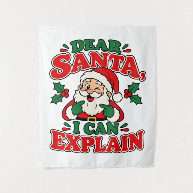 Querido Santa Puedo Explicar Tapiz Plano (Anverso)