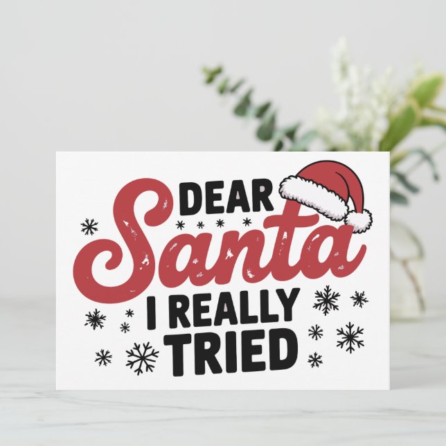 Querido Santa Realmente Traté Navidad Familia Navi (Anverso de pie)