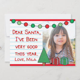 Querido Santa Tarjeta de Navidad con Foto