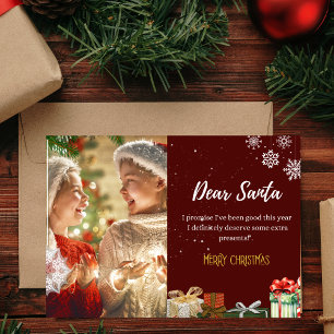 Querido Santa Tarjeta divertida de Navidad - Tarje