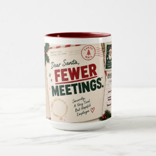 Querido Santa Tazas de Navidad de Menos Reuniones 
