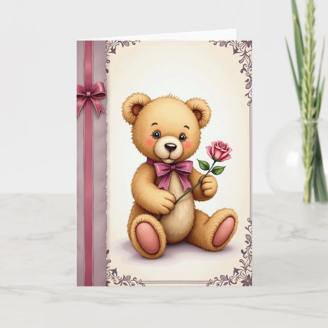 Querido Tarjeta de Peluche del Día del Padre (Anverso)