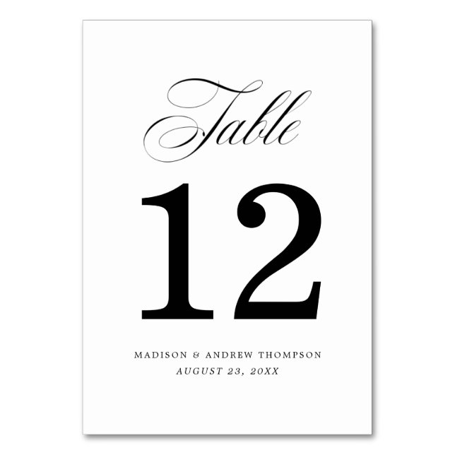Querido | Tarjetas de número de mesa para boda (Anverso)