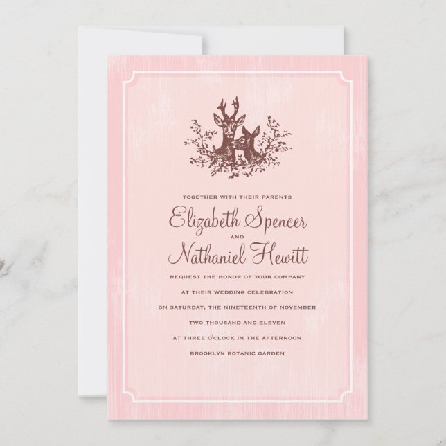 Queridos de los ciervos que casan la invitación (Anverso)