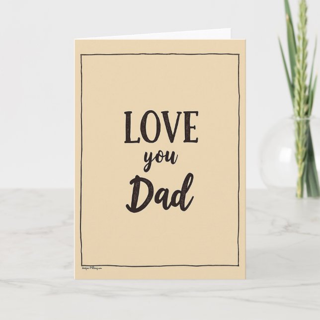 Queriéndote Papá Tarjeta de Estilo Simple (Anverso)