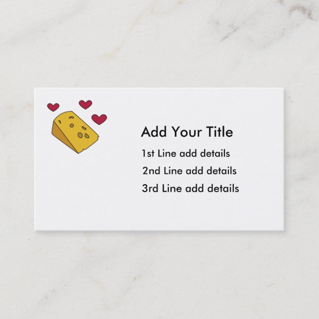 Queso y tarjeta de visita de los besos (Anverso)