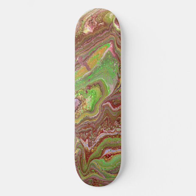 Questions 1 Wild Green Maroon Skateboard Deck (Anverso)