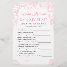 Quién conoce a mamá mejor tarjeta de juego Baby Sh