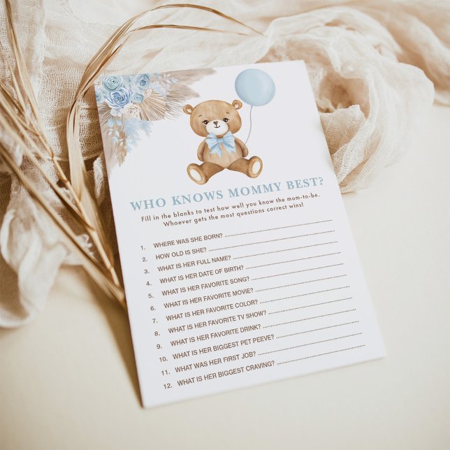 Quién conoce a mamá mejor tarjeta de juego de Baby (Subido por el creador)