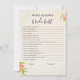 Quien Conoce La Mejor Tarjeta De Juego De Novia