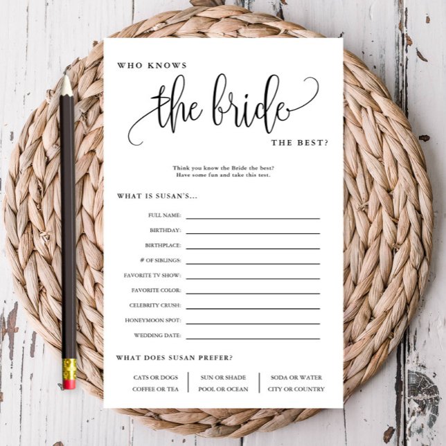 Quien Conoce La Tarjeta De Juego De Papel Editable (Customize the text and all colors too!)