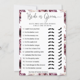 ¿Quién conoce mejor a la pareja? Tarjeta de juego