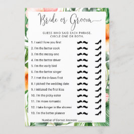 ¿Quién conoce mejor a la pareja? Tarjeta de juego