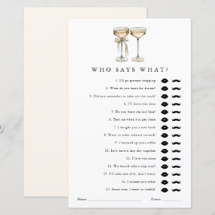 Quién dice qué tarjeta de juego Champagne Bridal S