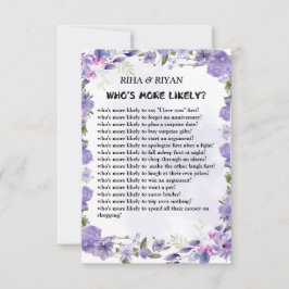 ¿QUIÉN ES MÁS PROBABLE? TARJETA DE JUEGO boda