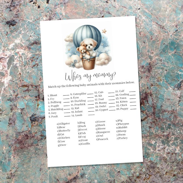 Quién es mi mamá tarjeta de juego de Baby Shower (Subido por el creador)