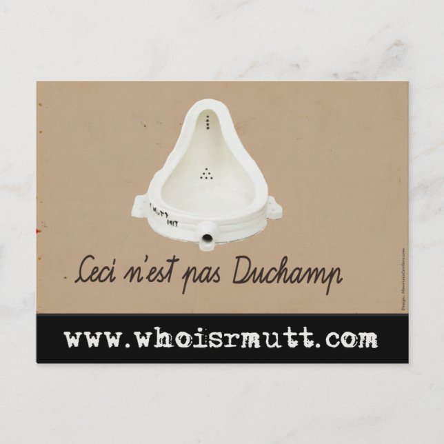 ¿Quién es R. Mutt? Postal (por mauriciocordero.com (Anverso)