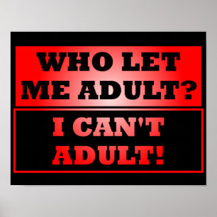 ¿Quién me dejó ser adulto? Señal de cartel diverti