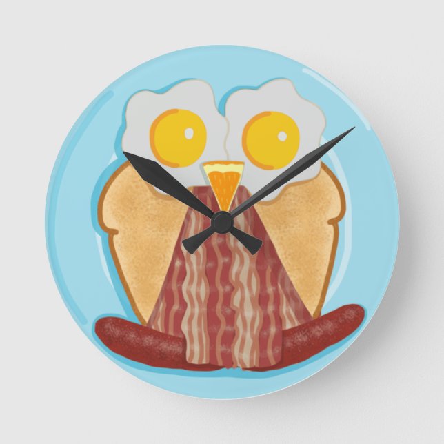 ¿Quién quiere desayunar? Reloj de búho (Anverso)