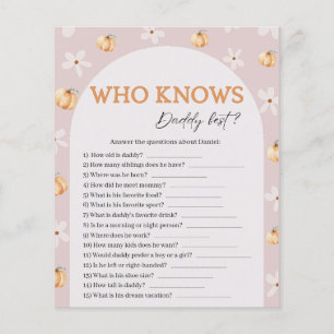 Quién sabe la tarjeta de juego de Baby Shower Dadd