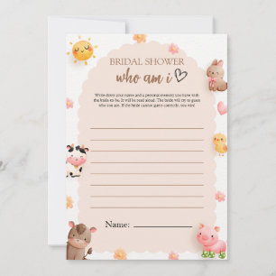 Quién soy la tarjeta de juego Baby Shower