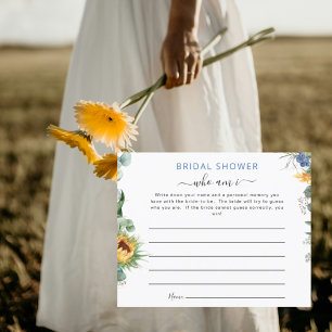 ¿Quién soy? Tarjeta de memoria de ducha de novia