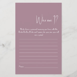 ¿Quién Soy? Volante de juego de ducha