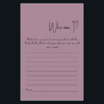 ¿Quién soy yo? Volante del juego de ducha<br><div class="desc">Hazlo tuyo agregando tu texto. Para acceder a las herramientas avanzadas de edición,  vaya a "Personalizar",  desplácese hacia abajo y presione el enlace "haga clic para personalizar aún más". Para obtener más diseños coincidentes,  haga clic en el enlace "Otros productos de esta colección"</div>