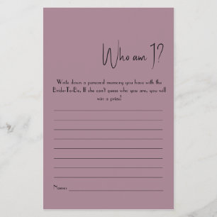 ¿Quién soy yo? Volante del juego de ducha