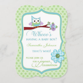¿Quién tiene un bebé? Invitación a la ducha de búh