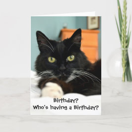 ¿Quién tiene un cumpleaños? Tarjeta mediana