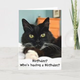 ¿Quién tiene un cumpleaños? Tarjeta mediana