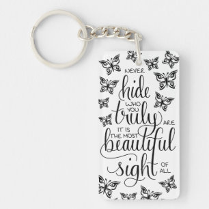 Quién usted es hermoso, llavero de las mariposas