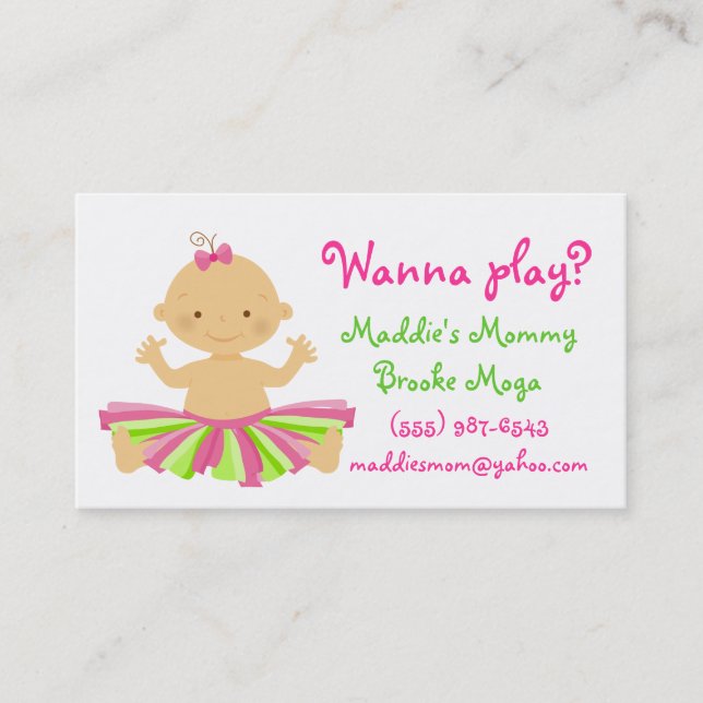 ¿Quiera jugar? Tarjeta del playdate de la mamá (Anverso)