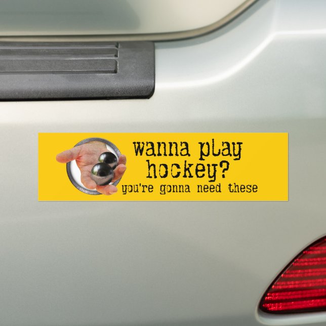 ¿Quieres jugar al hockey? Pegatina rectangular (en coche)