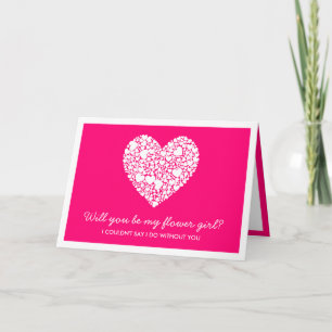 ¿Quieres ser mi dama de flores? Tarjeta de corazón