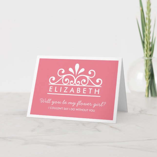 ¿Quieres ser mi dama de flores? Tarjeta de tiara r (Anverso)