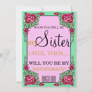 ¿Quieres ser mi dama de honor? invitación