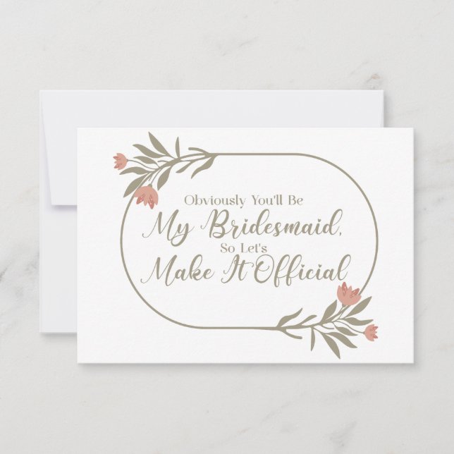 ¿Quieres ser mi dama de honor Invitación (Anverso)