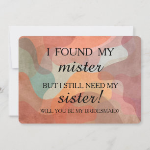 ¿Quieres ser mi dama de honor? invitación