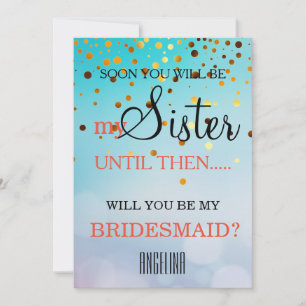 ¿Quieres ser mi dama de honor? invitación