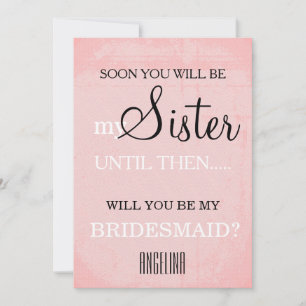 ¿Quieres ser mi dama de honor? invitación