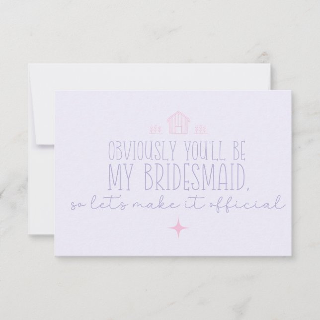¿Quieres ser mi dama de honor Invitación (Anverso)