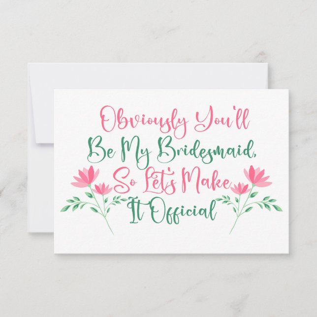 ¿Quieres ser mi dama de honor Invitación (Anverso)