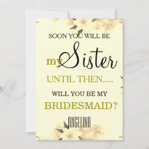 ¿Quieres ser mi dama de honor? invitación