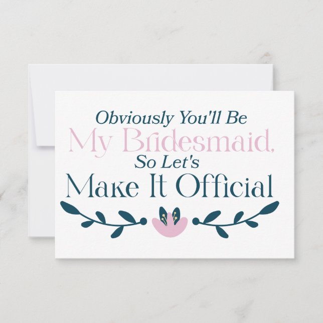 ¿Quieres Ser Mi Dama de Honor Invitación (Anverso)