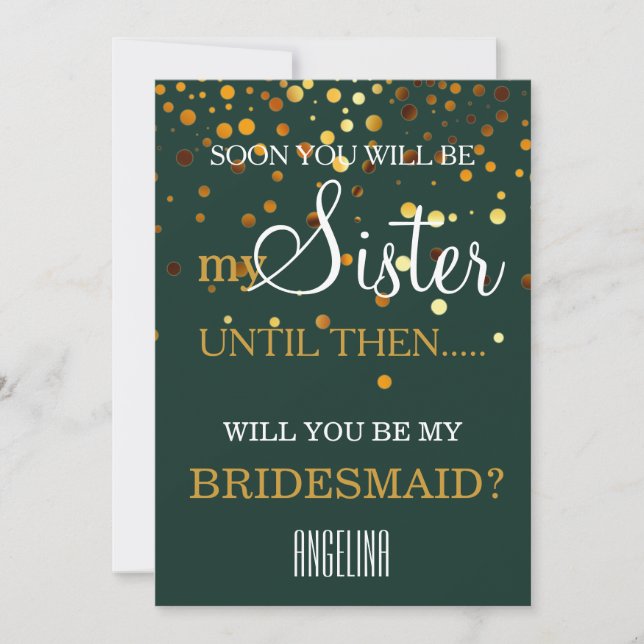 ¿Quieres ser mi dama de honor? invitación (Anverso)